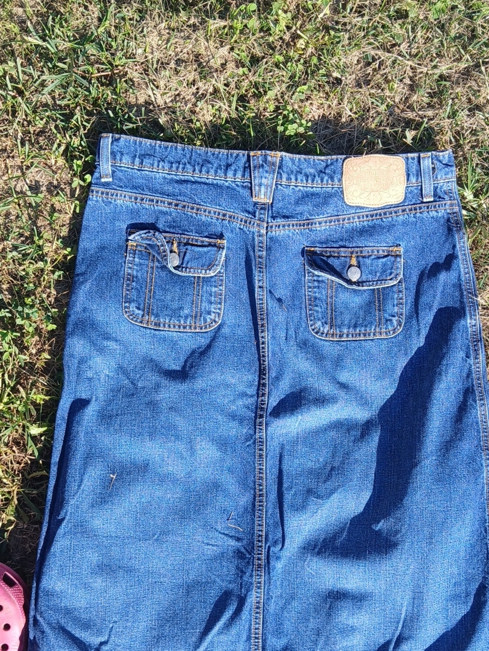 Vintage 90s Polo Ralph Lauren Maxi Jean Skirt Denim A Line - Picture 5 of 6